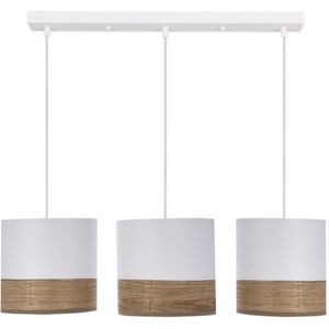 Hanglamp aan een koord BIANCO 3xE27/40W/230V wit/bruin