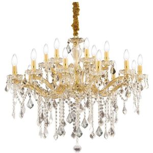Ideal Lux - Kristallen hanglamp aan een ketting FLORIAN 18xE14/40W/230V diameter 86 cm goud