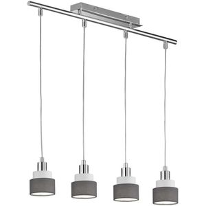 Wofi 11624 - Hanglamp aan een koord NAPLES 4xE14/28W/230V grijs/glanzend chroom