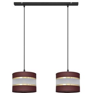 Hanglamp aan een koord HELEN 2xE27/60W/230V bruin/zwart/gouden