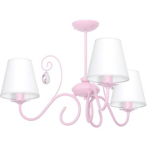 Roze Hanglamp kinderkamer LAURA 3x E14 / 60W / 230V