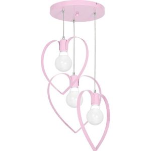 Roze Hanglamp kinderkamer LOVE 3x E27 / 60W / 230V