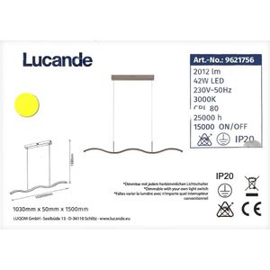 Lucande - Dimbare LED hanglamp aan een koord BRAMA LED/42W/230V