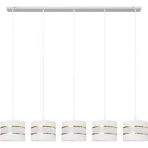 Hanglamp aan een koord HELEN 5xE27/15W/230V wit/gouden