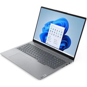 Lenovo ThinkBook 16 Gen 6 13e generatie IntelÂ® Core i3-1315U-processor E-cores tot 3,30 GHz en P-cores tot 4,50 GHz, Windows 11 Home 64, 256 GB SSD, M.2 2242, PCIe Gen4, TLC - 21KHCTO1WWBE1, Arctic Grey