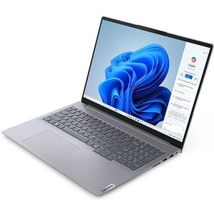 Lenovo ThinkBook 16 Gen 7 IntelÂ® Core Ultra 7-155H-processor E-cores tot 3,80 GHz en P-cores tot 4,80 GHz, Windows 11 Pro 64, 512 GB SSD, M.2 2242, PCIe Gen4, TLC - 21MSCTO1WWBE2, Arctic Grey
