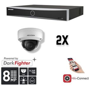 Set 2x Dome 8MP + Recorder & Bekabeling