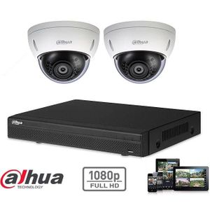 Full HD-CVI kit 2x dome 2 Megapixel camerabeveiliging set
