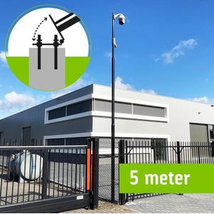 Verjongde cameramast met kantelanker en inspectieluik, 5 meter
