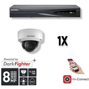 Set 1x Dome 8MP + Recorder & Bekabeling