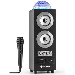 Auna Discostar Bluetooth 2.1 Speaker Met LED Lamp en Microfoon - Zwart/Wit
