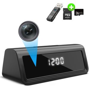 Bastix S1 Digitale Klok met Verborgen Camera – Wifi Klok Spy Camera met App - Bewegingsdetectie en Nachtfunctie – Inclusief 128GB Micro SD Kaart - 1080P HD – iOS en Android - Zwart