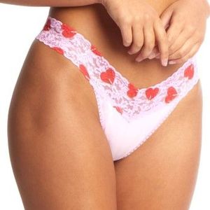 Hanky Panky 3P Cotton Original Rise Thong Rosa/Rot Baumwolle One Size Damen