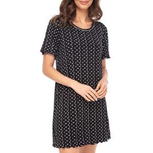 Lady Avenue Short Sleeve Bamboo Nightdress Schwarz Muster Bambus Small Damen