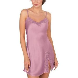 Lady Avenue Pure Silk Slip With Lace Rosa Seide Large Damen