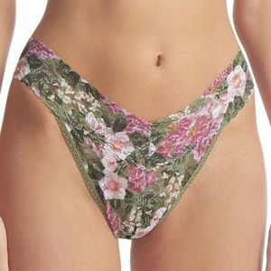 Hanky Panky Printed Original Rise Thong Grün mit Blume Nylon One Size Damen