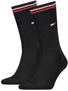 Tommy Uni TJ Iconic Crew Socks 2P Schwarz Gr 43/46