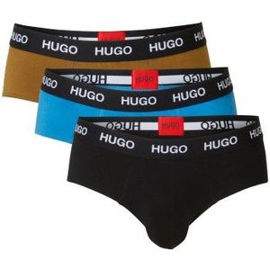 HUGO 3P Triplet Brief Schwarz/Blau Baumwolle Large Herren