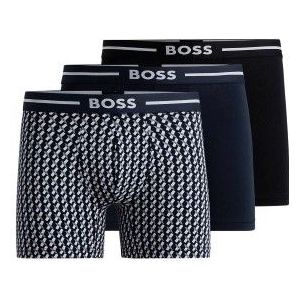 BOSS 9P Bold Design BoxerBr Schwarz/Blau Baumwolle Large Herren