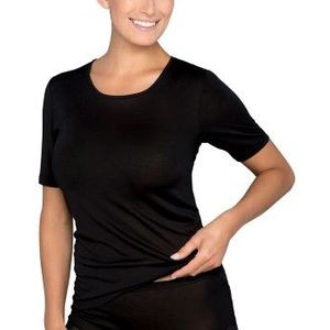 Lady Avenue Silk Jersey T-Shirt Schwarz Seide Small Damen
