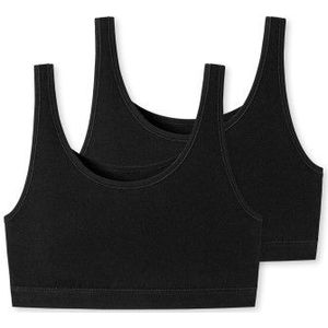 Schiesser BH 2P 95-5 Organic Cotton Bustier Top Schwarz Baumwolle 34 Damen