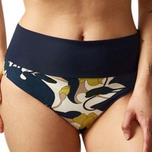 Chantelle Flowers High Waist Bikini Brief Blau mit Blume 38 Damen