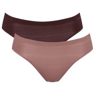 Sloggi 2P ZERO Motion Ultra High Leg Brief Braun Polyester Large Damen