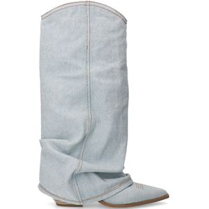 Cowboystiefel mit Umschlag in Denim-Optik