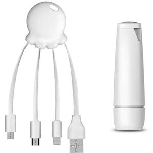 Xoopar - Multikabel & Powerbank 2600mAh Wit🔋