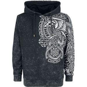 Black Premium by EMP Trui met capuchon - Anthrazitfarbener Kapuzenpullover mit keltisch anmutendem Print - S tot XL - voor Mannen - antraciet