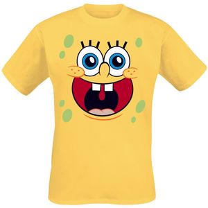 SpongeBob SquarePants T-shirt - Happy Face - S tot XL - voor Mannen - geel