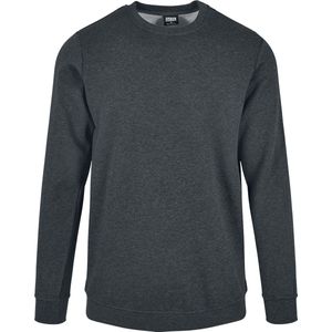 Urban Classics Sweatshirts - Basic Terry Crew - S tot 5XL - voor Mannen - donkergrijs gemêleerd