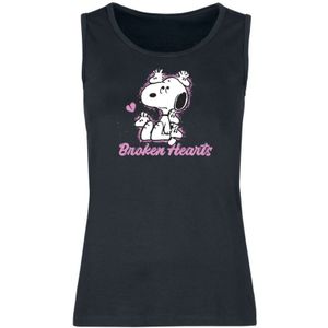 Peanuts Tanktop - Snoopy - Broken Hearts - S tot 3XL - voor Vrouwen - zwart