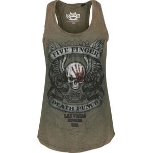 Five Finger Death Punch Top - Logo - S tot XL - voor Vrouwen - beige