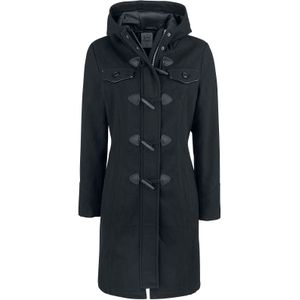 Brandit Wollen jas - Long Dufflecoat - XS tot XL - voor Vrouwen - zwart