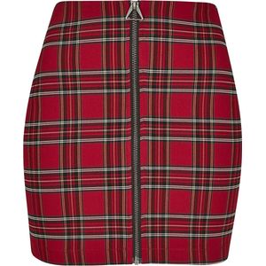 Urban Classics Korte rok - Ladies Short Checker Skirt - S - voor Vrouwen - rood-zwart