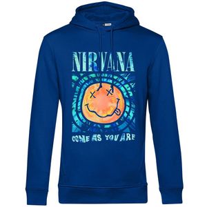 Nirvana Trui met capuchon - Abstract Water - S tot XXL - voor Mannen - blauw