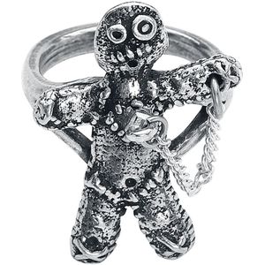 Alchemy Gothic - Gothic Ring - Voodoo Doll - voor Vrouwen - zilverkleurig