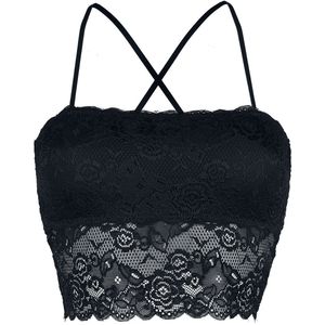 Forplay Top - Laced Top Bandeau - S tot XXL - voor Vrouwen - zwart