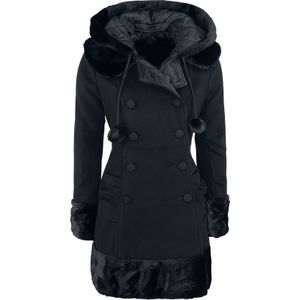 Hell Bunny - Rockabilly Winterjas - Sarah Jane Coat - L tot XXL - voor Vrouwen - zwart