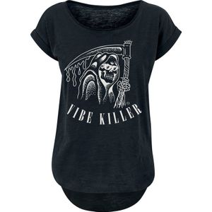 Goodie Two Sleeves - Fun T-shirt - Vibe Killer - S tot XXL - voor Vrouwen - zwart