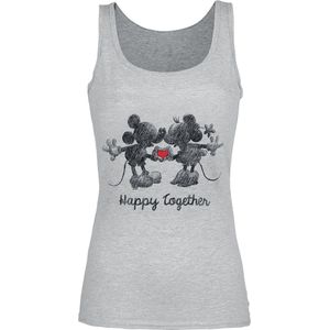 Mickey & Minnie Mouse - Disney Top - Happy Together - XS tot XXL - voor Vrouwen - grijs gemêleerd