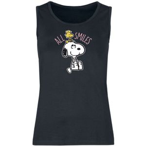 Peanuts Tanktop - Snoopy And Woodstock - All Smiles - S tot 3XL - voor Vrouwen - zwart