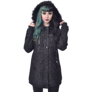 Poizen Industries - Gothic Tussenseizoensjas - Leo Heart Jacket - S tot XL - voor Vrouwen - zwart