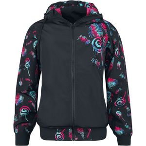 Full Volume by EMP Tussenseizoensjas - Oversized tussenseizoensjas met snoepjesprint - XS tot M - voor Vrouwen - zwart