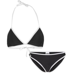 Urban Classics Bikini Set - Retro Triangelbikini - XS tot XL - voor Vrouwen - zwart-wit
