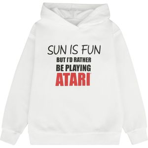 Atari - Gaming Trui met capuchon - I would rather be playing Atari - 104 tot 164 - voor meisjes en jongens - wit