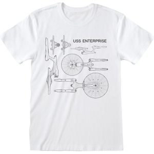 Star Trek T-shirt - Enterprise Specs - S tot XXL - voor Mannen - wit