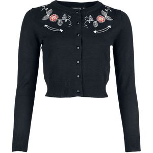 Jawbreaker - Rockabilly Cardigan - Western Flowers Emb Cardigan - XS tot XXL - voor Vrouwen - zwart