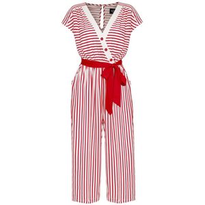 Hell Bunny - Rockabilly Jumpsuit - Ahoy Jumpsuit - XS tot 3XL - voor Vrouwen - rood-wit